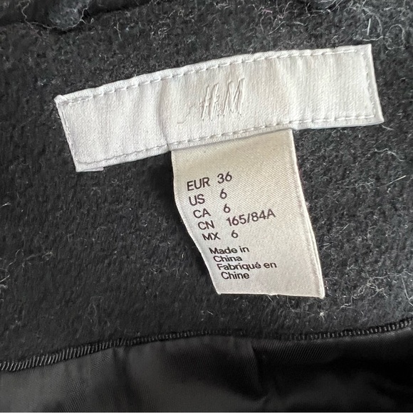 H&M Wool Funnel Neck Mid-Length Fitted Classic Coat with Silver Hardware - Picture 10 of 10